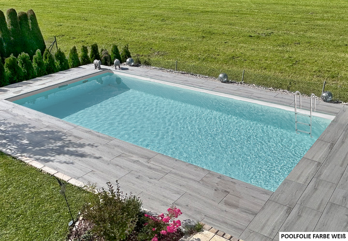 Styroporpool mit weißer Poolfolie