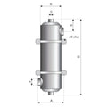 Pahlen Pool Wärmetauscher Maxi-Flo 51.000 kcal/h = 60kW – Maßzeichnung mit Abmessungen
