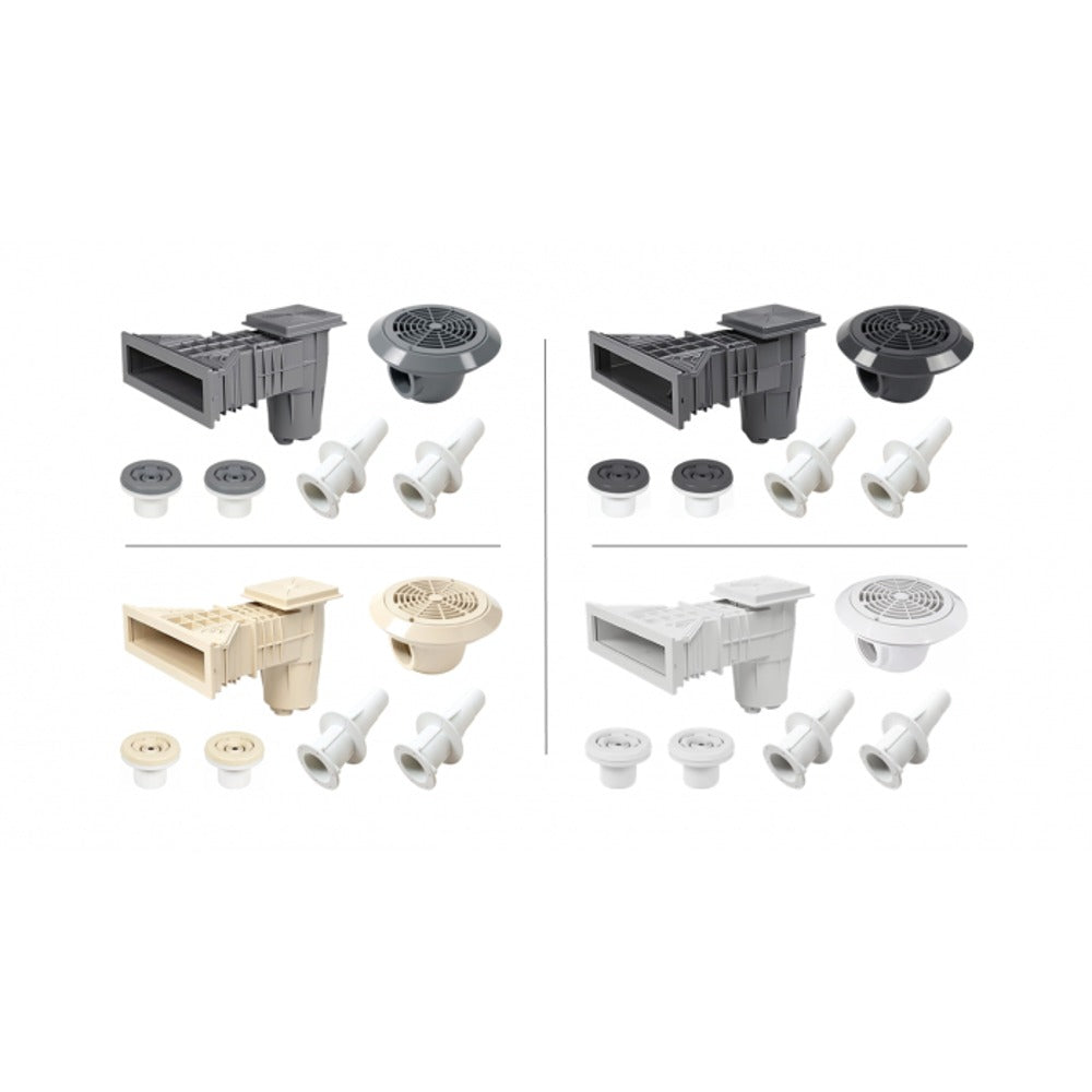 Slim Skimmer Lux Einbauteileset – Farbe passend zur Folie (Grau, Anthrazit, Sand, Weiß)