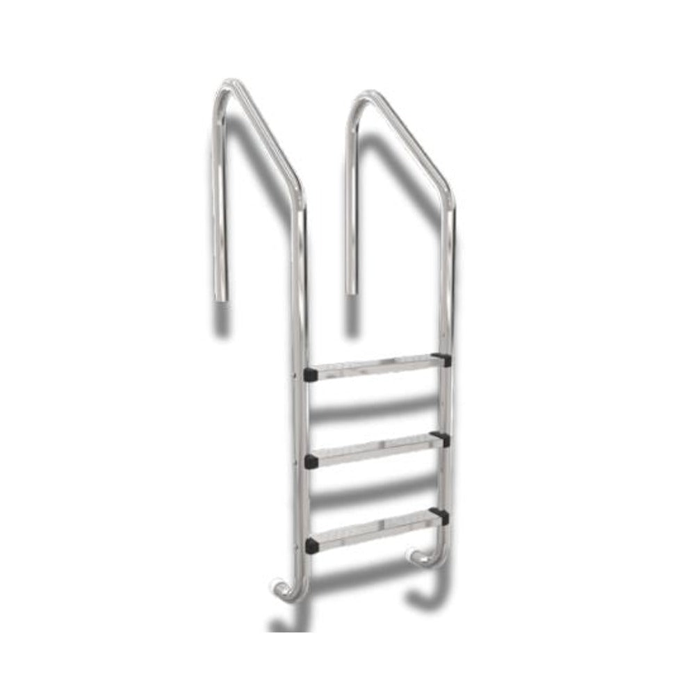 Edelstahlleiter 3-stufig V2A, weites Modell, im Set Premium enthalten