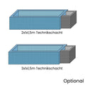 Technikschacht 2,00 oder 3,00 × 1,00 × 1,50 m – als Variante wählbar