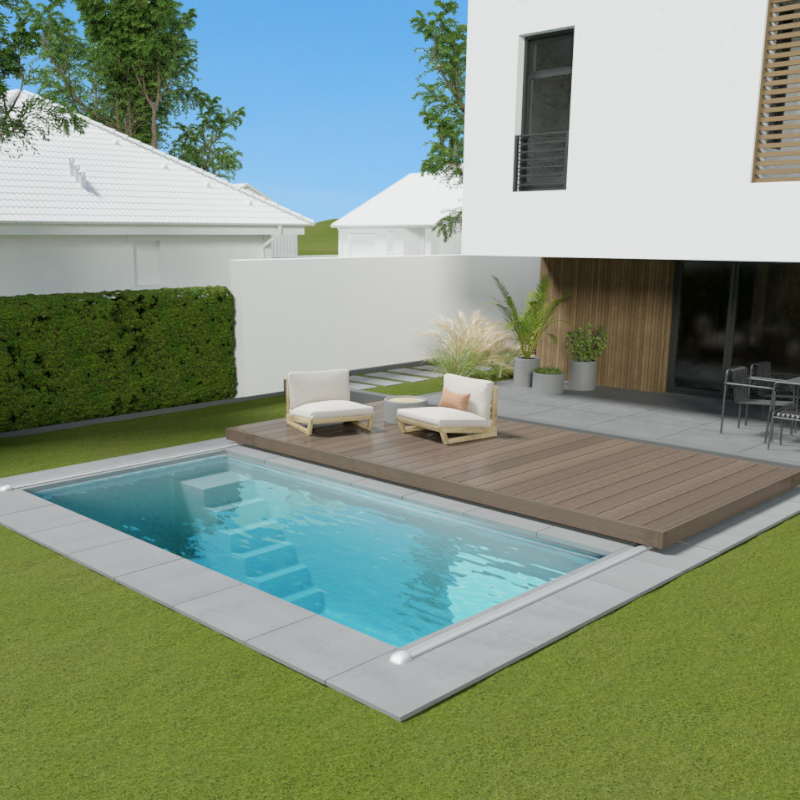 Waludeck Flat - begehbare Poolabdeckung 6.0 x 3.0m