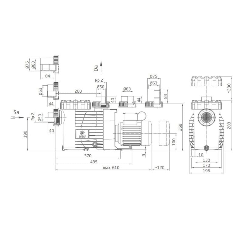 Speck Badu Gamma Eco VS - Pool Filterpumpe 1,10 kW / 230V – Produktansicht 2